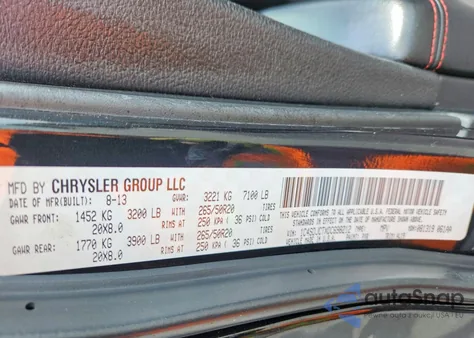 2013 Dodge Durango R/T z USA, uszkodzony, nr VIN 1C4SDJCTXDC698212